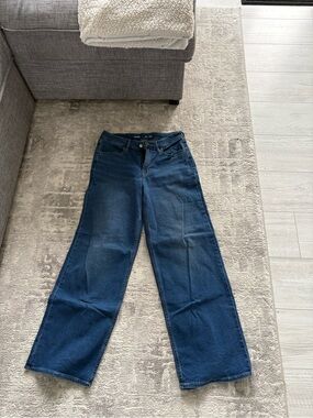 Old Navy High-Rise Wide Leg Jeans in Dark Blue